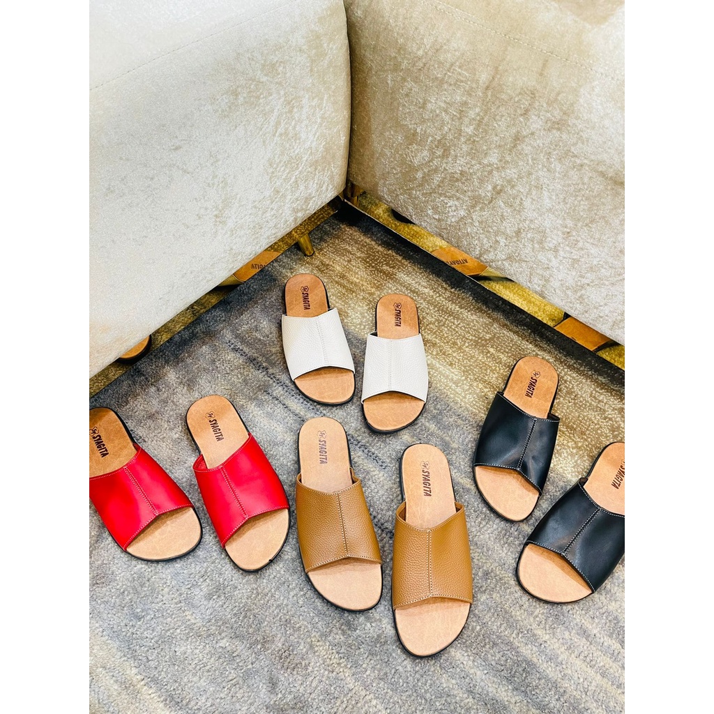 SANDAL KULIT WANITA MODEL NUNUNG BK - TOKO SYAGITA KULIT ASLI GARUT