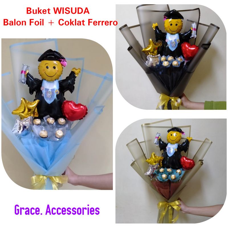 Buket boneka snack bunga mawar wisuda jakarta serpong tangerang ready stock