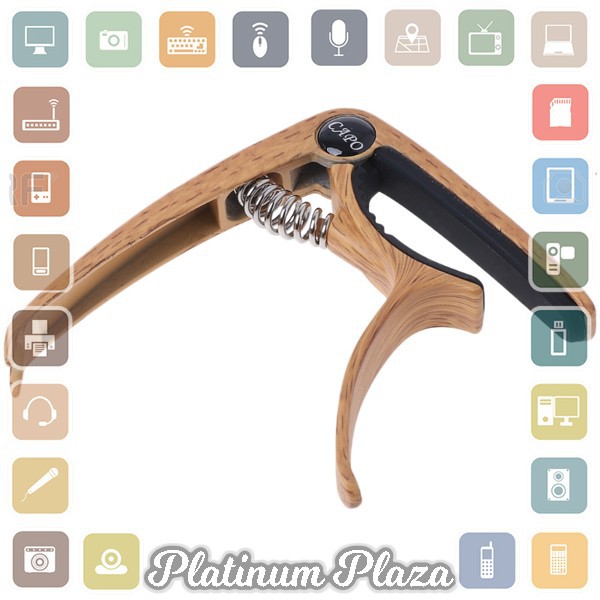 SLOZZ Capo Gitar Aluminum Alloy Wood Design with Bridge Pin Remov`FMMUND- Wooden