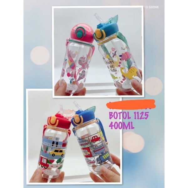 BOTOL MINUM ANAK MOTIF KARAKTER CAR BPA FREE A-1125 400ml