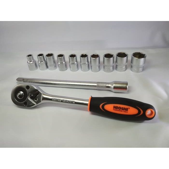 Kunci Sok Socket Wrench Ratchet Set 12pcs Satin hiosh