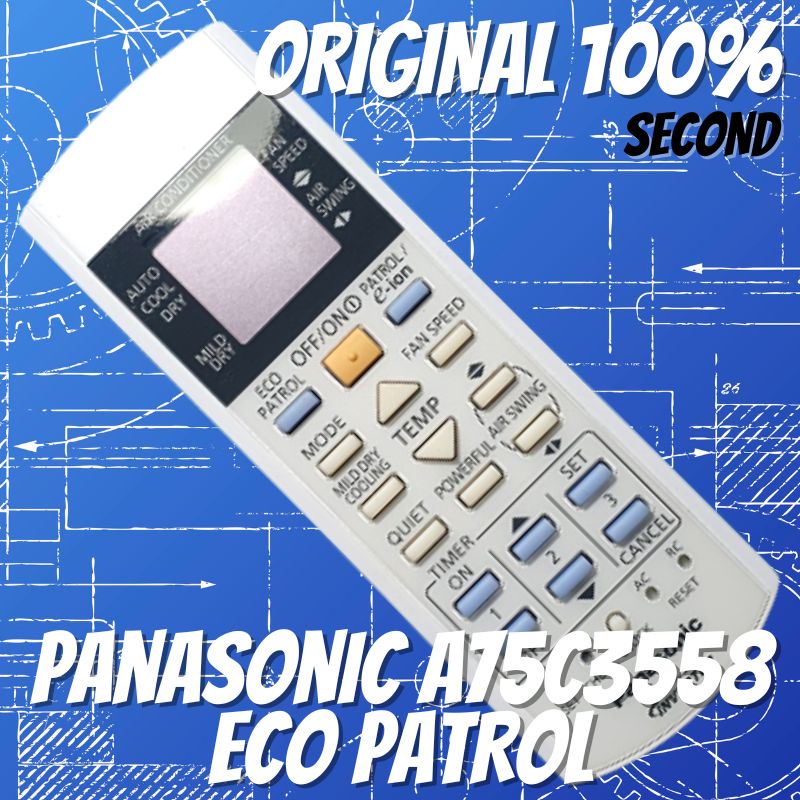 Jual Remote AC Panasonic A75C3558 Eco Patrol Original Second Shopee