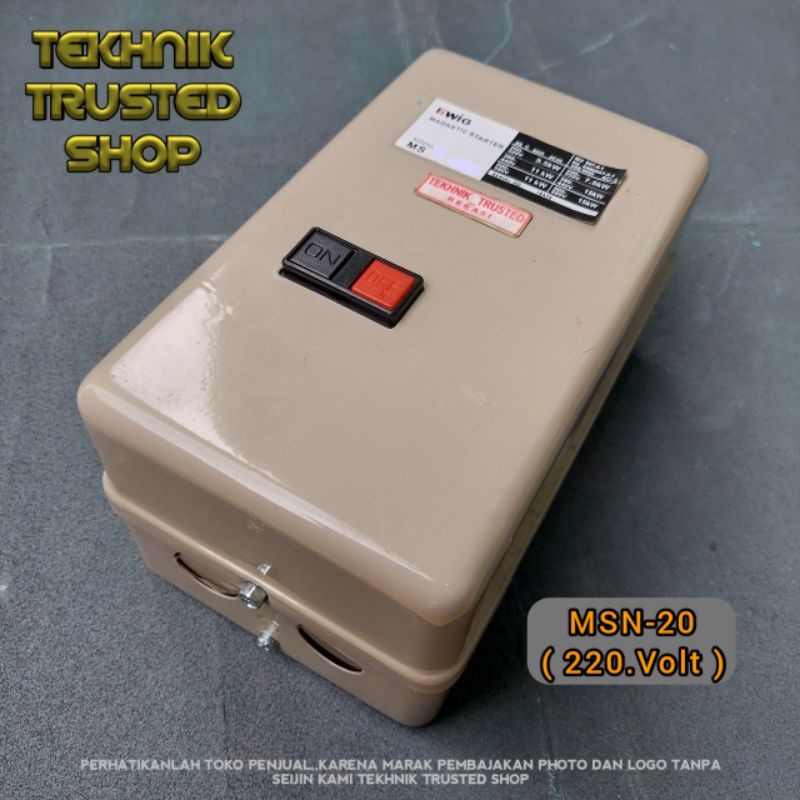 DOL auto starter MSN20 220volt Magnetic switch contactor Metal box