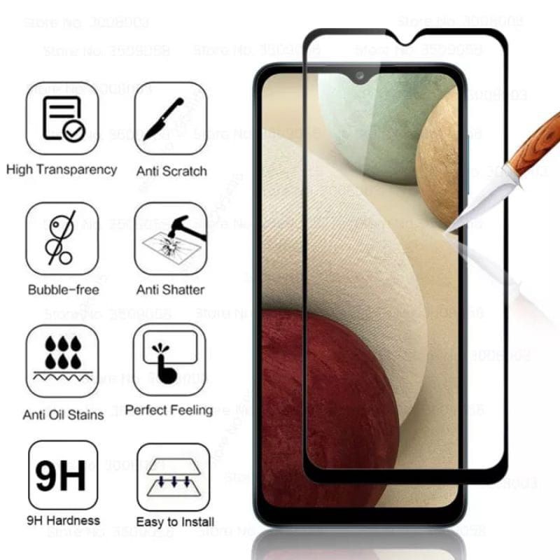 Tempered Glass Samsung A12 Full Screen Premium Protector Quality