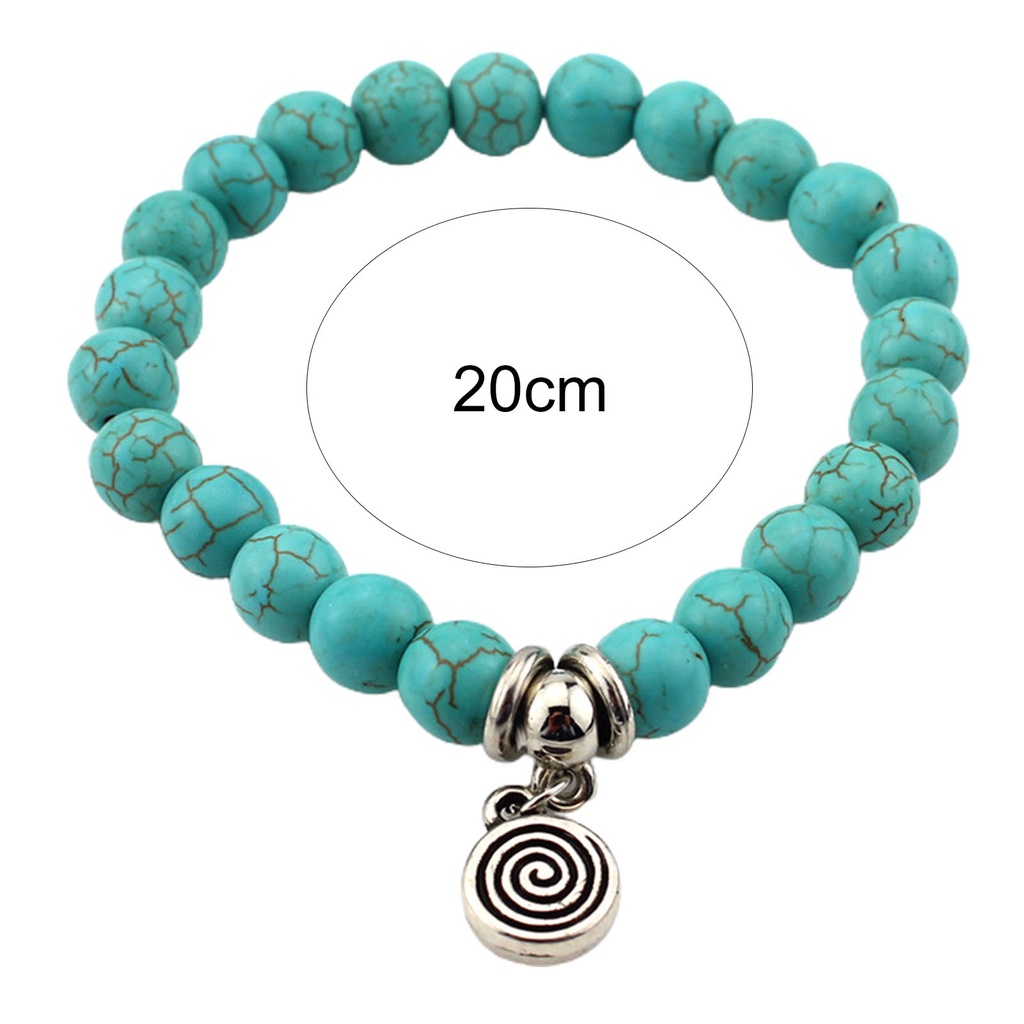 Hu Hu Hu Hu Hu Alat Bantu Pasang Kacamata♡ Gelang Manik-Manik Turquoise Imitasi Bentuk Burung Hantu Tahan Lama Untuk Wanita