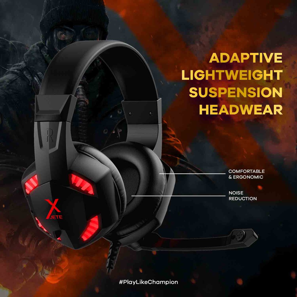 Headphone Gaming JETE X GA1 Series With Usb Audio Controller Original Garansi Resmi 1 tahun