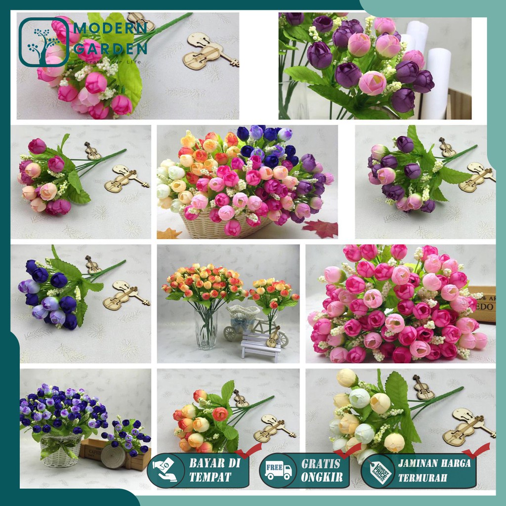 Bunga Mawar Dekorasi BT9005 Bahan Plastik 1 Buket 5 Bunga Mawar Dekorasi BT9005 Bahan Plastik 1 Buket 5