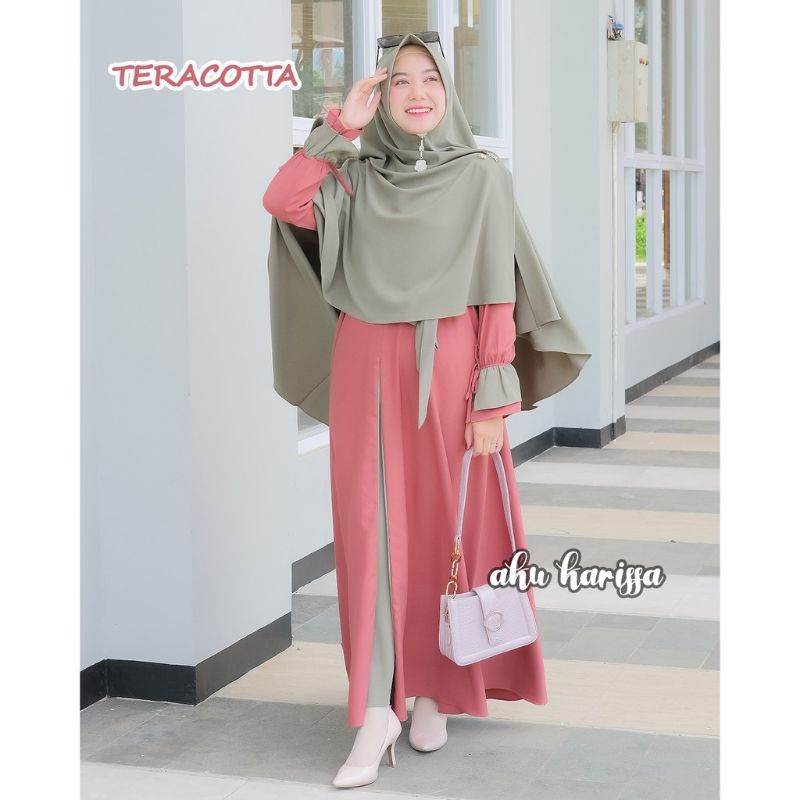 AZNI SET SYAR'I ORI AKU KARISSA / GAMIS SET SYAR'I / GAMIS POLOS / GAMIS BUSUI / GAMIS ITY CREPE