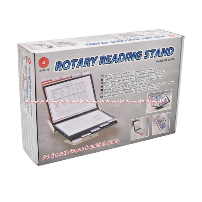 

BARANG BARU Rotary Reading Stand A4 Size With 10panels Stand Brosur Putar
