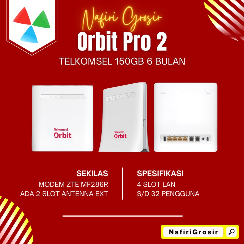 Jual MODEM WIFI TELKOMSEL ORBIT PRO 2 ZTE MF286R FREE 150GB 6 BULAN