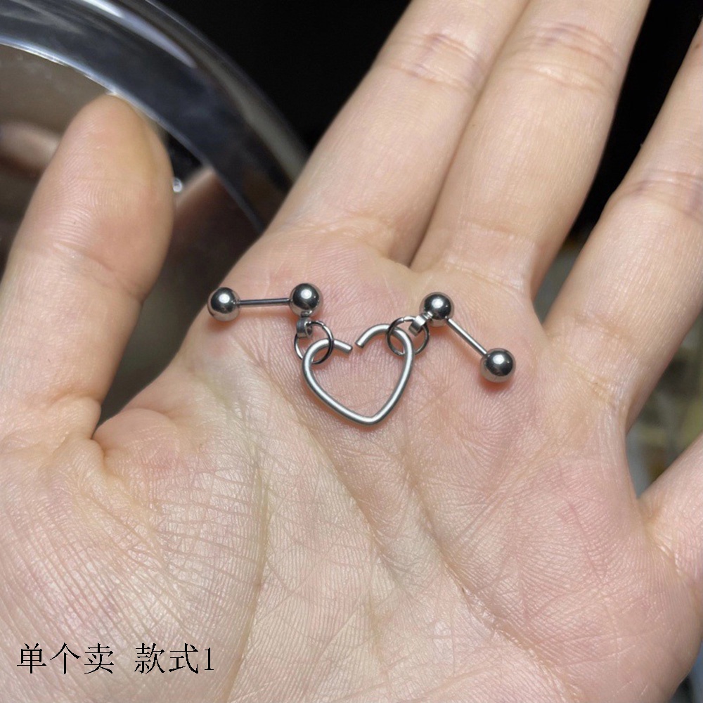 【COD Tangding】1pc Anting Tusuk Bentuk Hati Untuk Wanita