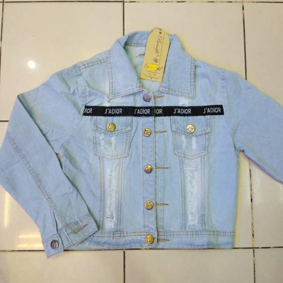 SALE Jaket Jeans Robek J ADIOR Ripped Jeans Tebal Jaket Levis Cewek Wanita
