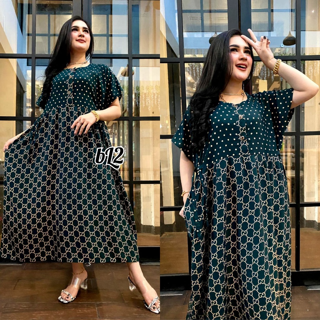 DRESS JUMBO WANITA TERBARU 2023 BAHAN RAYON TEBAL GRADE A KUALITAS PREMIUM /DRES BUSUI TERBARU