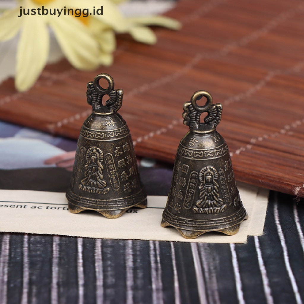 [justbuyingg.id] Antique Bell Chinese Mini Sculpture Pray Guanyin Buddha Bell Shui Feng Bell ID