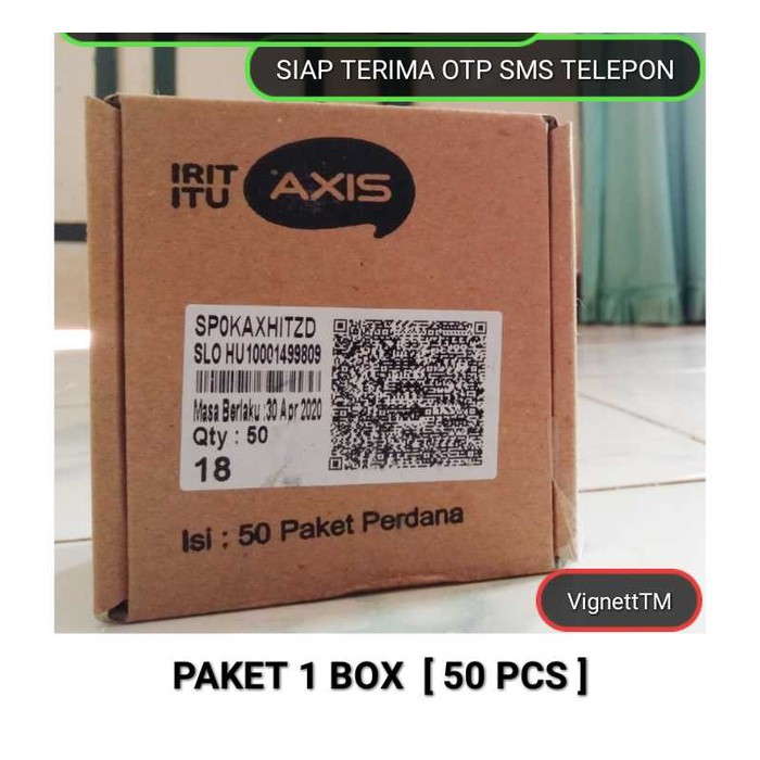 Perdana AXIS ACAK 0;-Pulsa / Siap OTP / 1 Box isi 50 Pcs ACAK Tengah 6-10 Seri