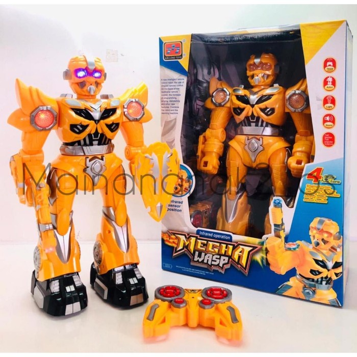 MAINAN ANAK ROBOT MEGHA WASP ROBOT REMOTE CONTROL MAINAN REMOT KONTROL