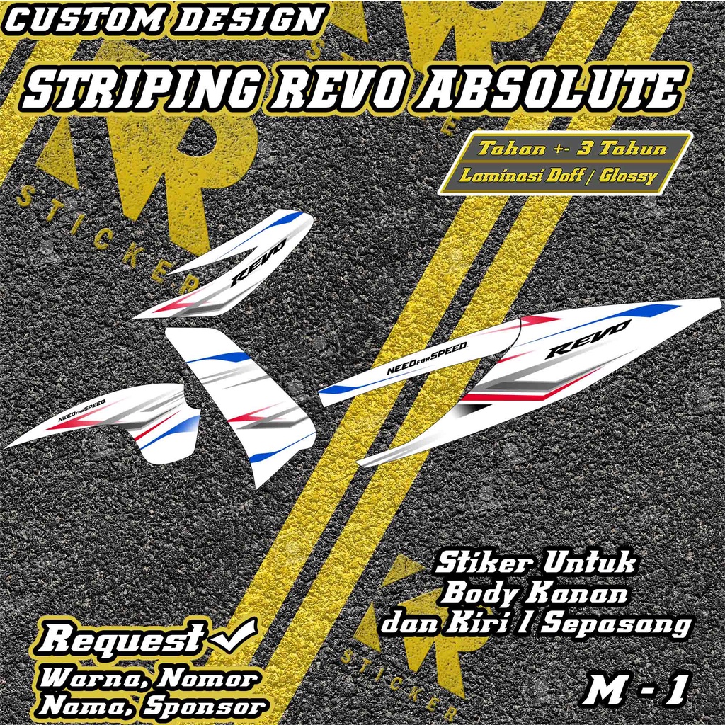 Stiker Striping Revo Absolute | Custom Desain sticker lis variasi revo absolute Stiker revo | M1 | K