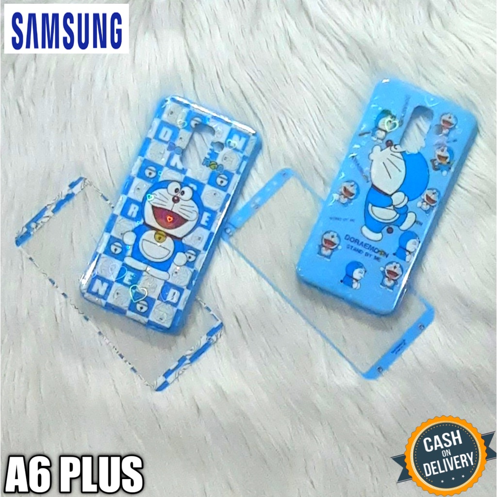 Softcase Samsung A6 PLUS Case+Temper glass Jelly Glossy