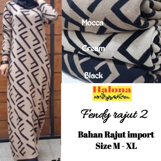 Gamis Rajut Impor Fendi