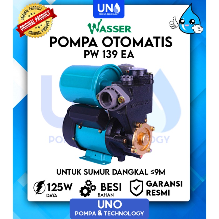 Pompa air Sumur Dangkal Otomatis Wasser PW-139 EA / PW139EA / PW 139 EA