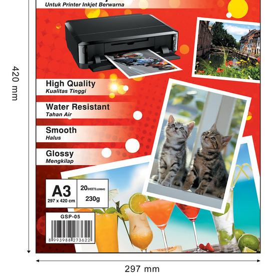 ▼ Joyko Glossy Photo Paper A3 / Kertas Foto Mengkilap GSP-05 - PACKING KARDUS ►