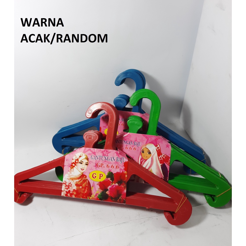 12PCS GP Hanger / Gantungan Baju Plastik Pakaian Murah - Trijasa Houseware