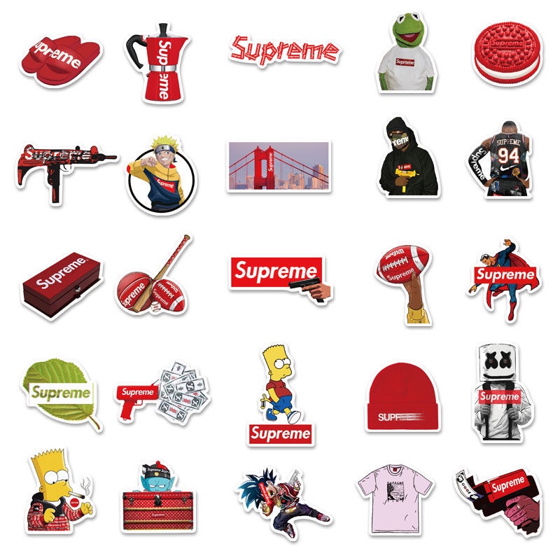 Supreme stiker Zhang fashion merek pribadi joint-nama notebook air Piala ponsel dekoratif stiker Jur