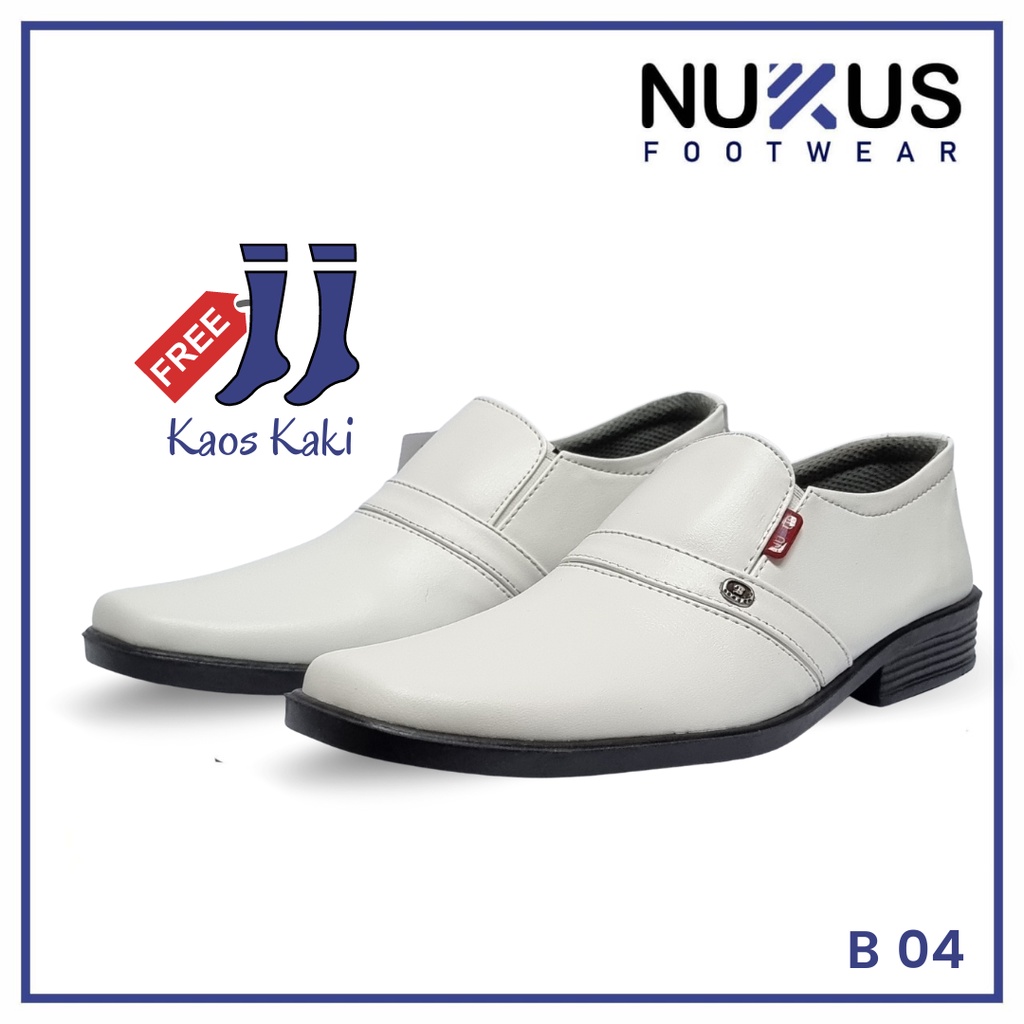 Nukus Sepatu Pantofel Pria Sepatu Pantopel Putih - B04 M