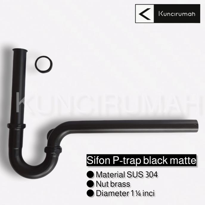 Sifon leher angsa wastafel stainless 304 hitam