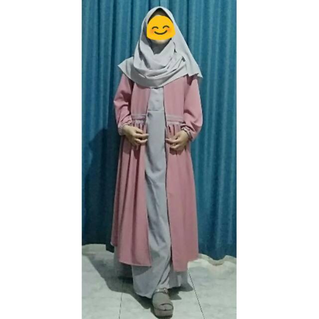Gamis Outer Pink Abu
