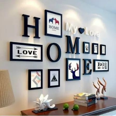 Hiasan Dinding Pajangan Walldecor tulisan HOME tulisan LOVE tulisan MY HOME simbol hati