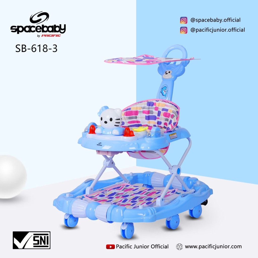 Spacebaby Baby Walker - SB618-3 / Kereta Jalan Bayi