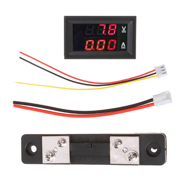 Btsg 0.28 inch Digital Voltmeter Ammeter Untuk DC 100V 50A Amp Tegangan Arus Shunt Me