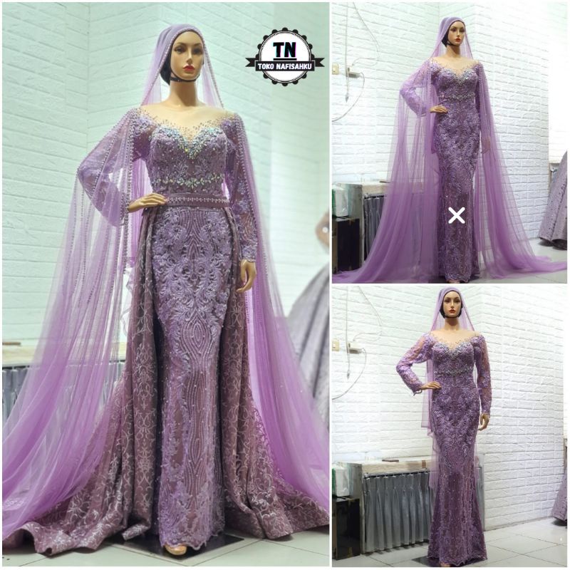 gaun dress pengantin akad nikah dan resepsi | baju pernikahan | toko nafisahku