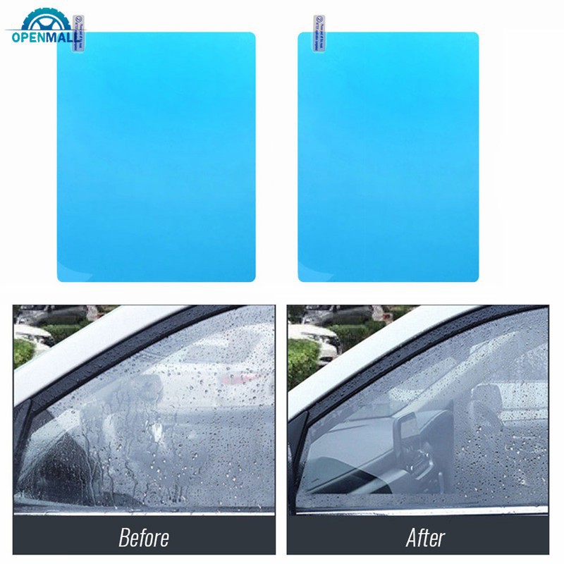 2Pcs Car Side Window Protective Film Anti Fog Waterproof Rainproof Car Rearview Mirror Sticker