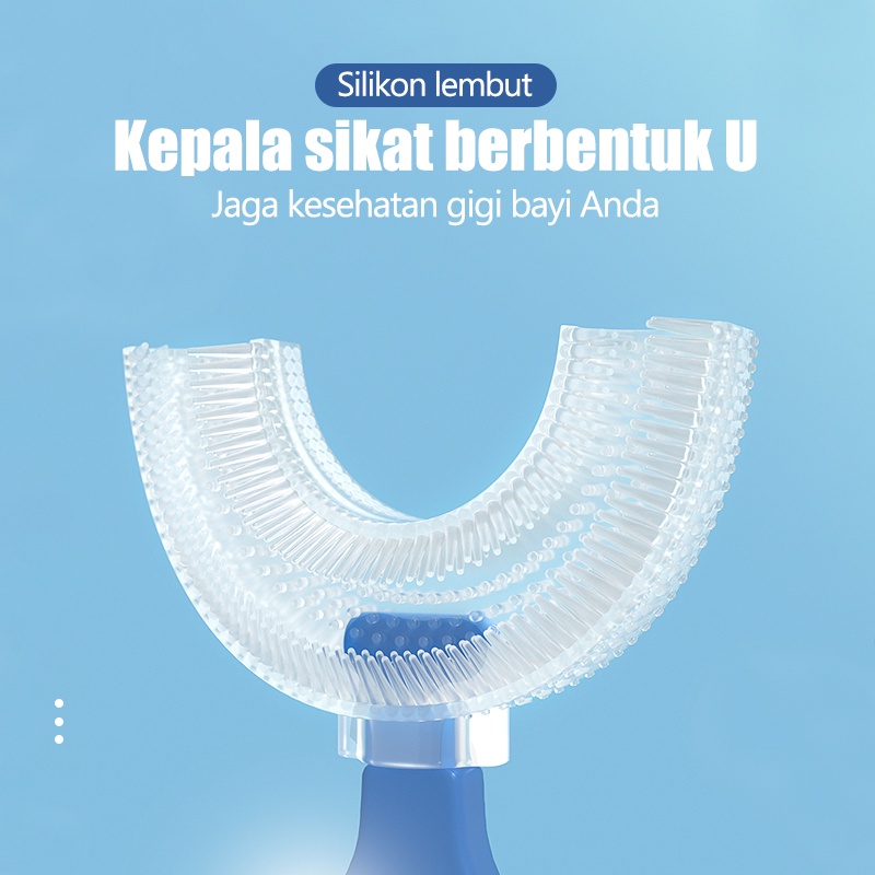 Sikat Gigi Bentuk U Bahan Silikon Untuk Anak Bayi S untuk 2-6 tahun L untuk 6-12 tahun /C 59-60