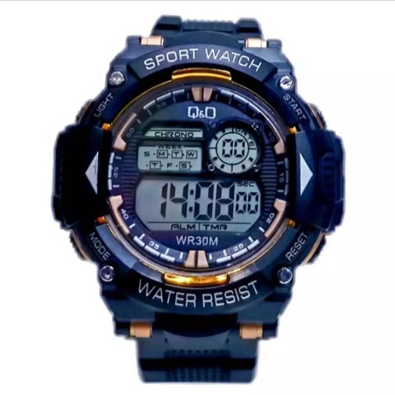 JAM TANGAN PRIA Q&O DIGITAL SPORT RUBBER STRAP WATER RESISTANT / JAM TANGAN PRIA / JAM TANGAN DIGITA