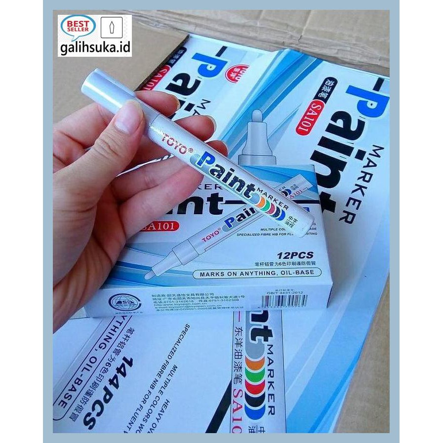 

Ju9Yky9- Spidol Ban Putih Toyo Paint Marker Ori - Merah We4Wq-