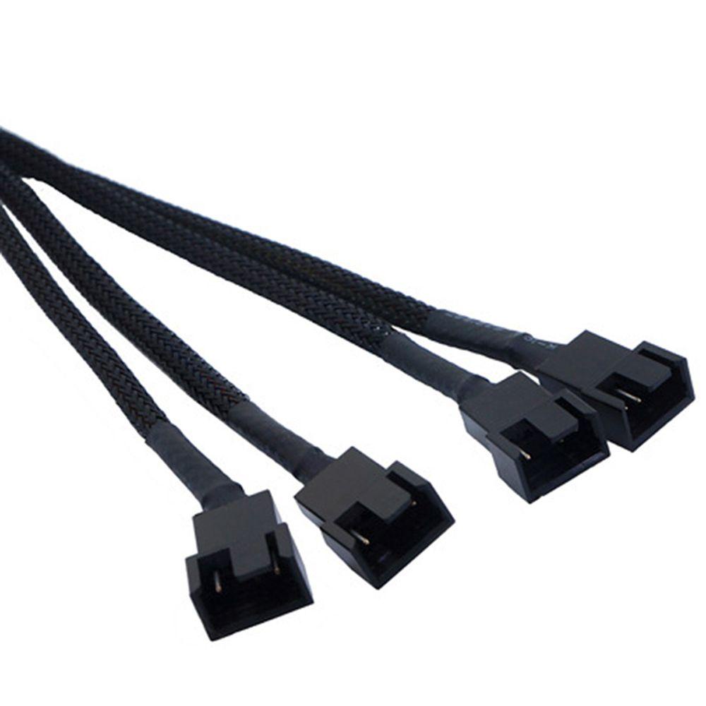 [Elegan] Kabel Ekstensi 4pin Kabel Kulit Ular Kabel Kualitas Tinggi Kabel Kipas Pendingin IDE Lengan Hitam Molex Ke Kabel Listrik Kipas Pendingin 4-Port