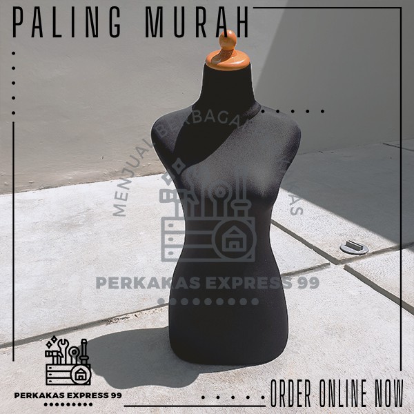 Manekin Wanita / Patung DressMaker BUSA Berbahan TEBAL Anti Peyot HITAM