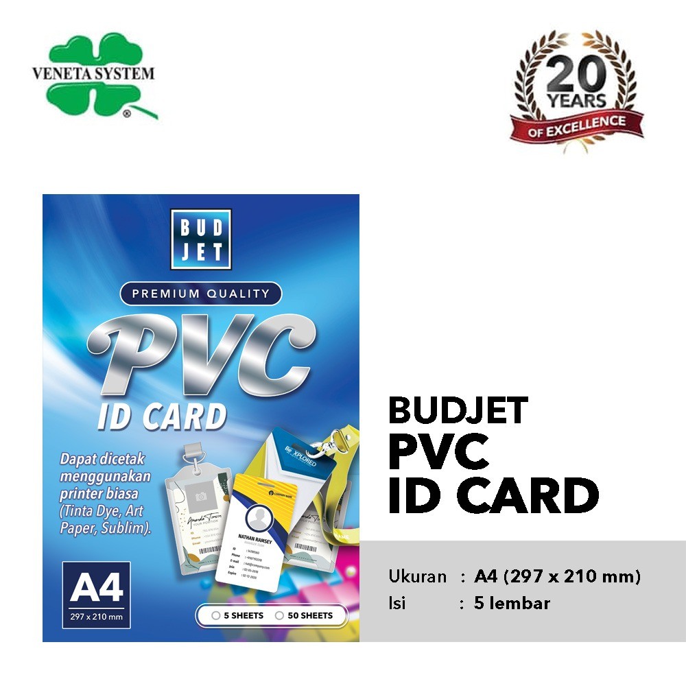 BEST SELLER Kertas Budjet PVC Bahan ID Card Instan A4 isi 5 Lembar / PVC Id Card