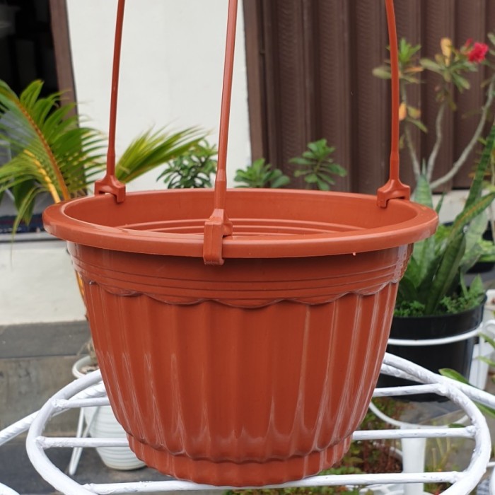 (LUSINAN) POT GANTUNG PUMBA 20 (12pcs) Pot Gantung Merah Bata Putih