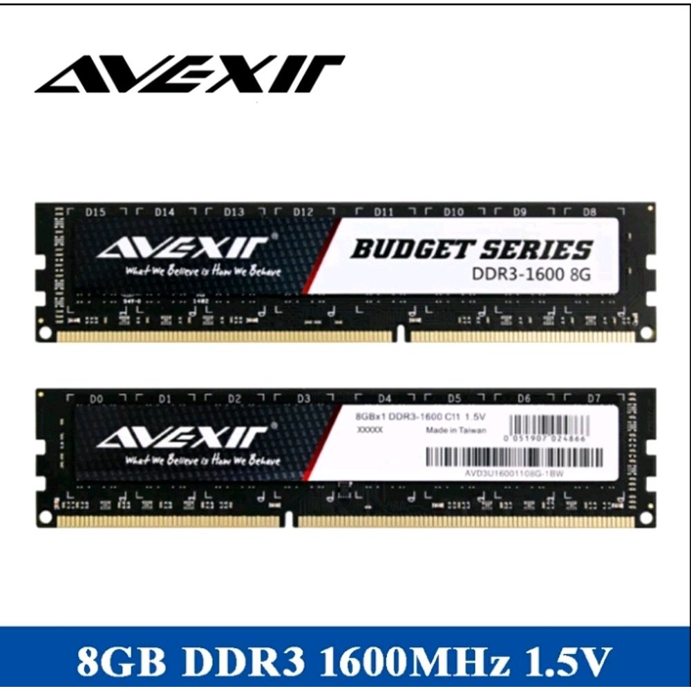 ram ddr3 8gb Avexir khusus AMD pc 12800 speed 1600Mhz Berkualitas