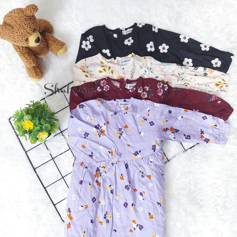 Gamis Dewasa Marwah By Shabrina Motif Bunga Bahan Rayon Premium