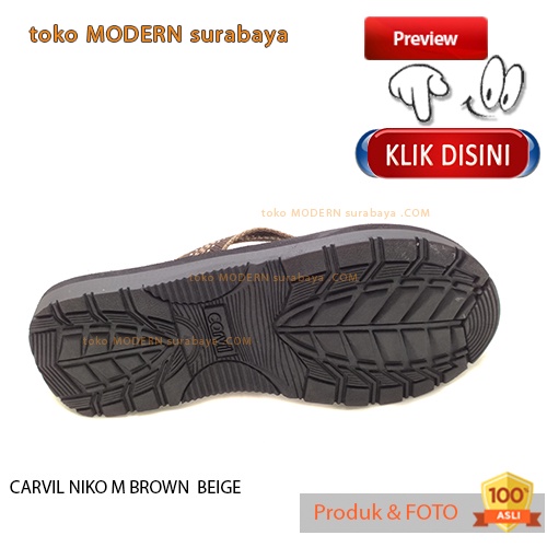 CARVIL NIKO M BROWN BEIGE sandal pria casual sandal jepit