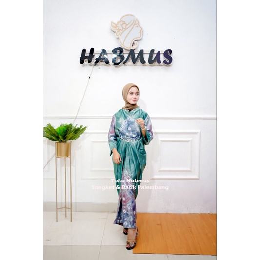 couple kaftan jumputan palembang asli sutra silk