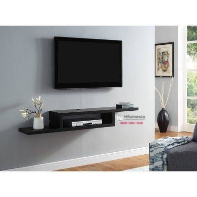 Pinaplepan Rak Dvd Minimalis / Rak Tv Dinding Kayu / Rak Tempat Home Theater Min - Putih