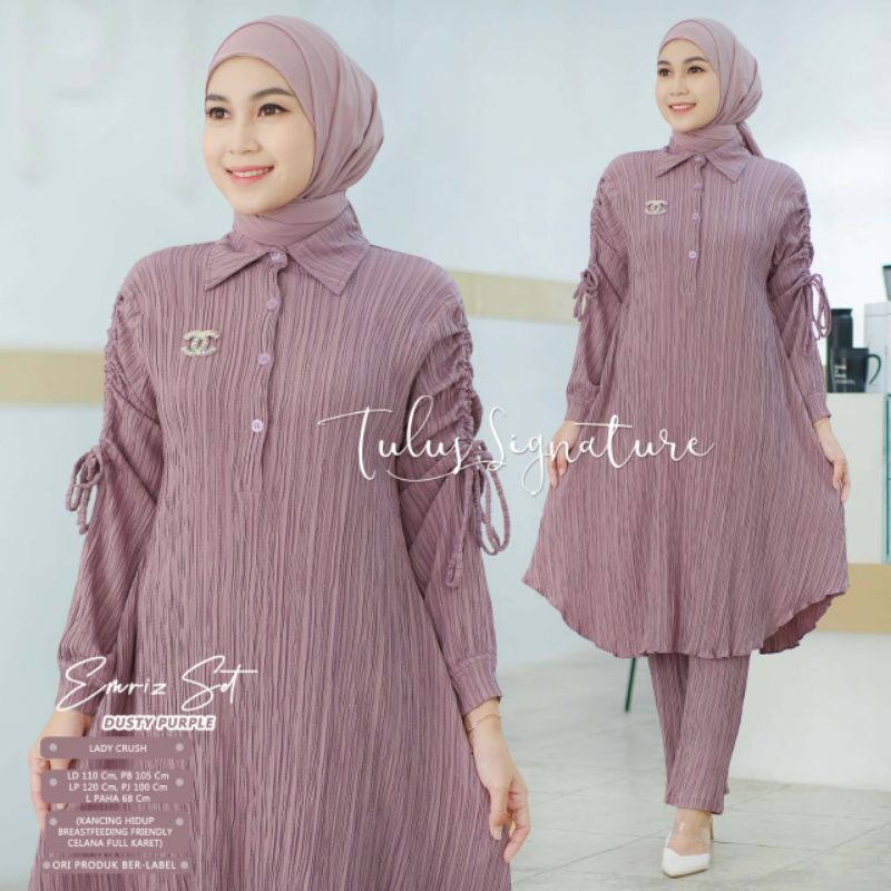 EMRIZ SET BY TULUS SIGNATURE (ONE SET WANITA) Setelan muslimah polos modern rekomended