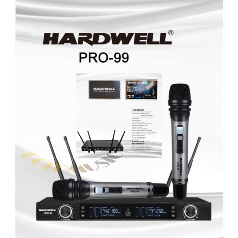 MIC WIRELESS HARDWELL PRO99 ORIGINAL HANDHELD WIRELESS HARDWELL FREE HARDCASE