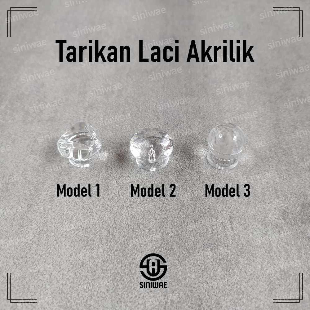 Tarikan Laci Akrilik Bening Handle Acrylic Pegangan Knob Transparan